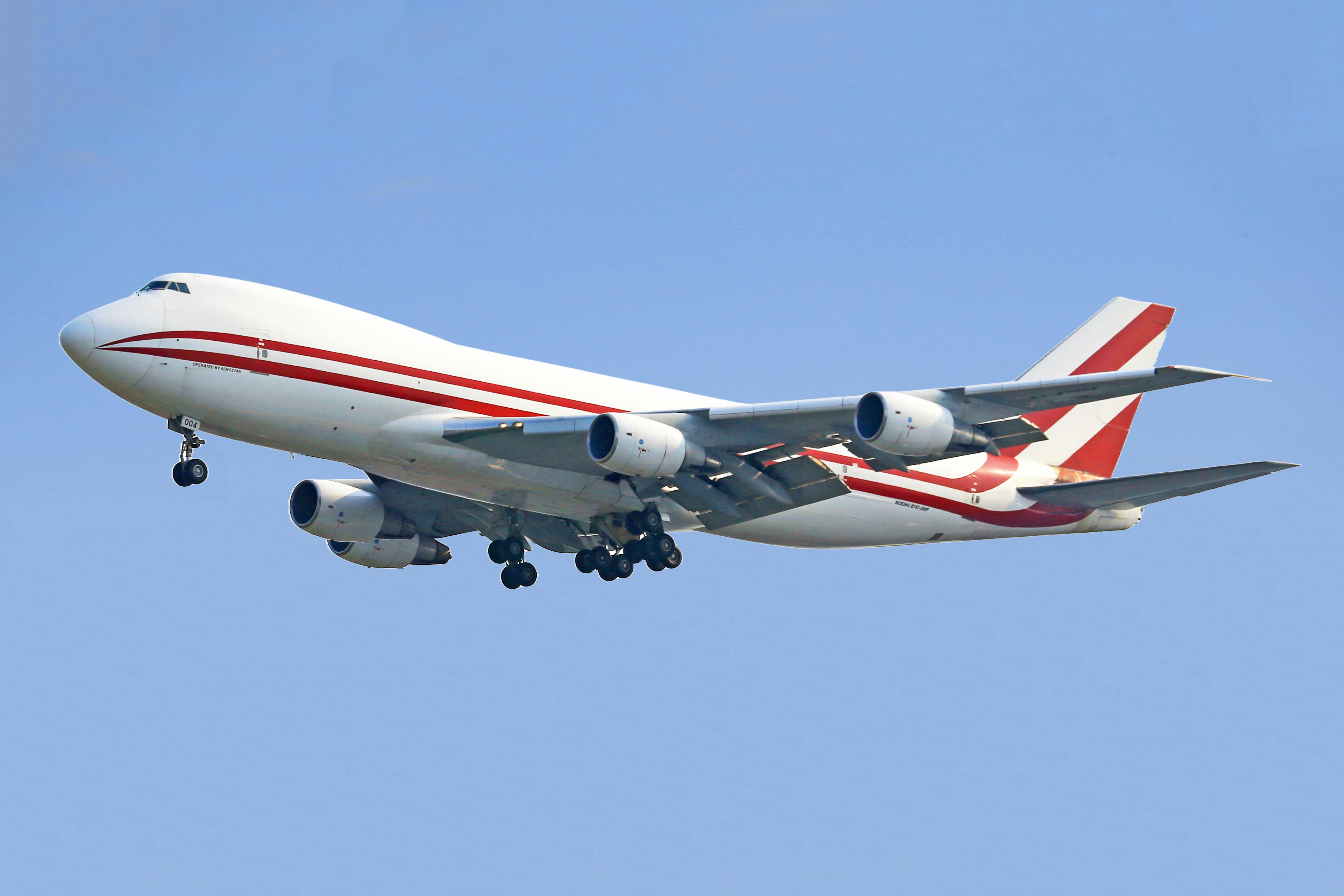 Cargo airplane in flight