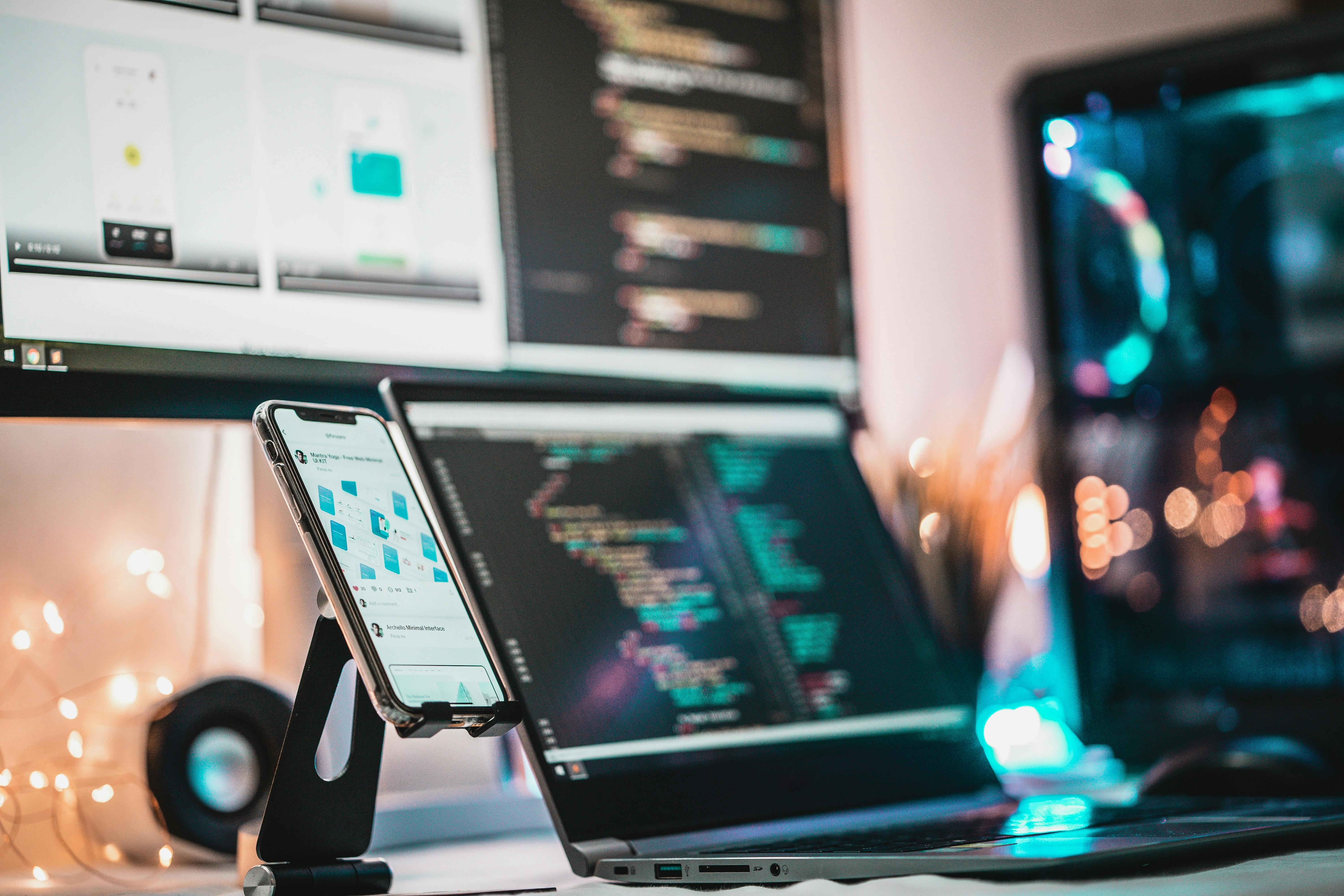 Laptop with business analytics